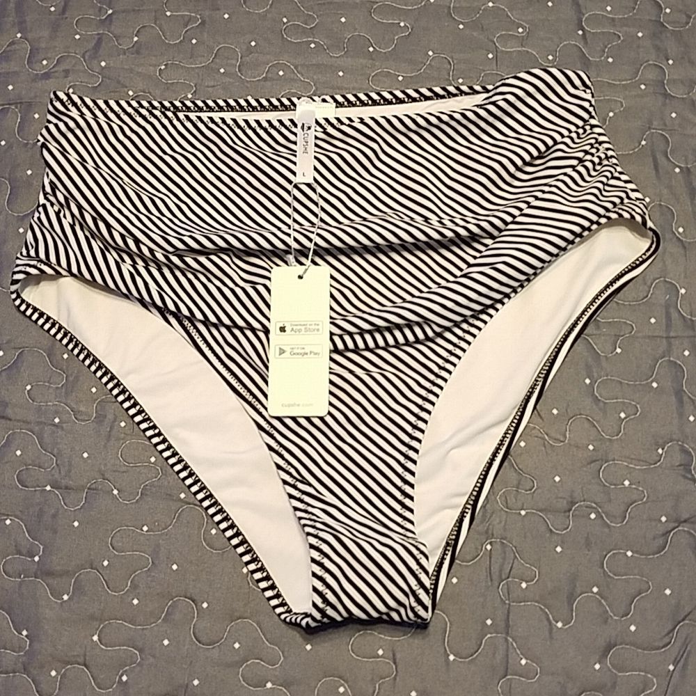 Cup she high waist swim bottoms size large NWT
